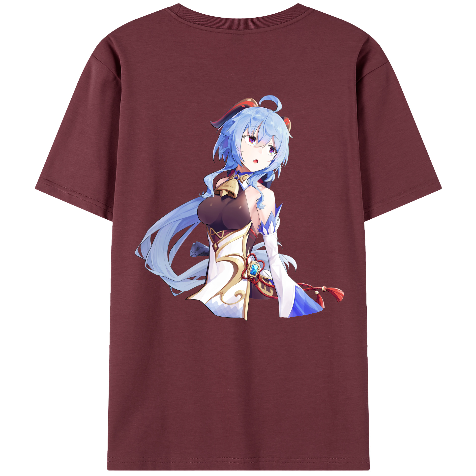 げんし神 甘雨 かんう genshin Ganyu 綿100％半袖Tシャツ（背面プリント）